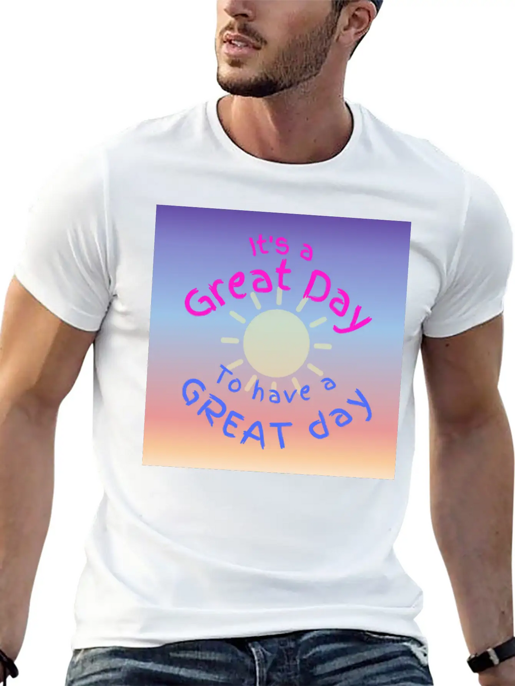 Great Day For A Great Day Breathable Soft Cotton T-Shirt – Timeless Casual Look