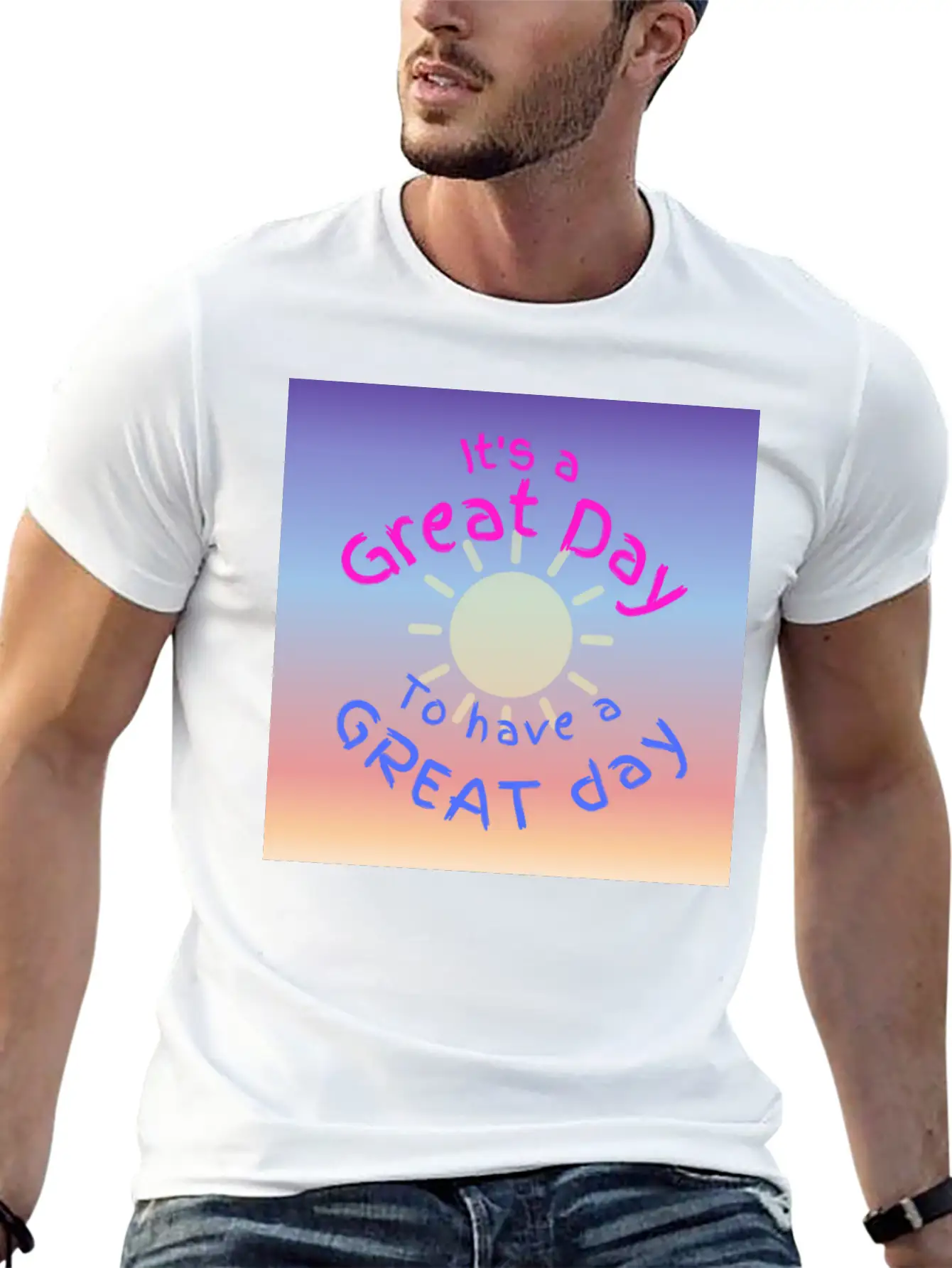 Great Day For A Great Day Breathable Soft Cotton T-Shirt – Timeless Casual Look