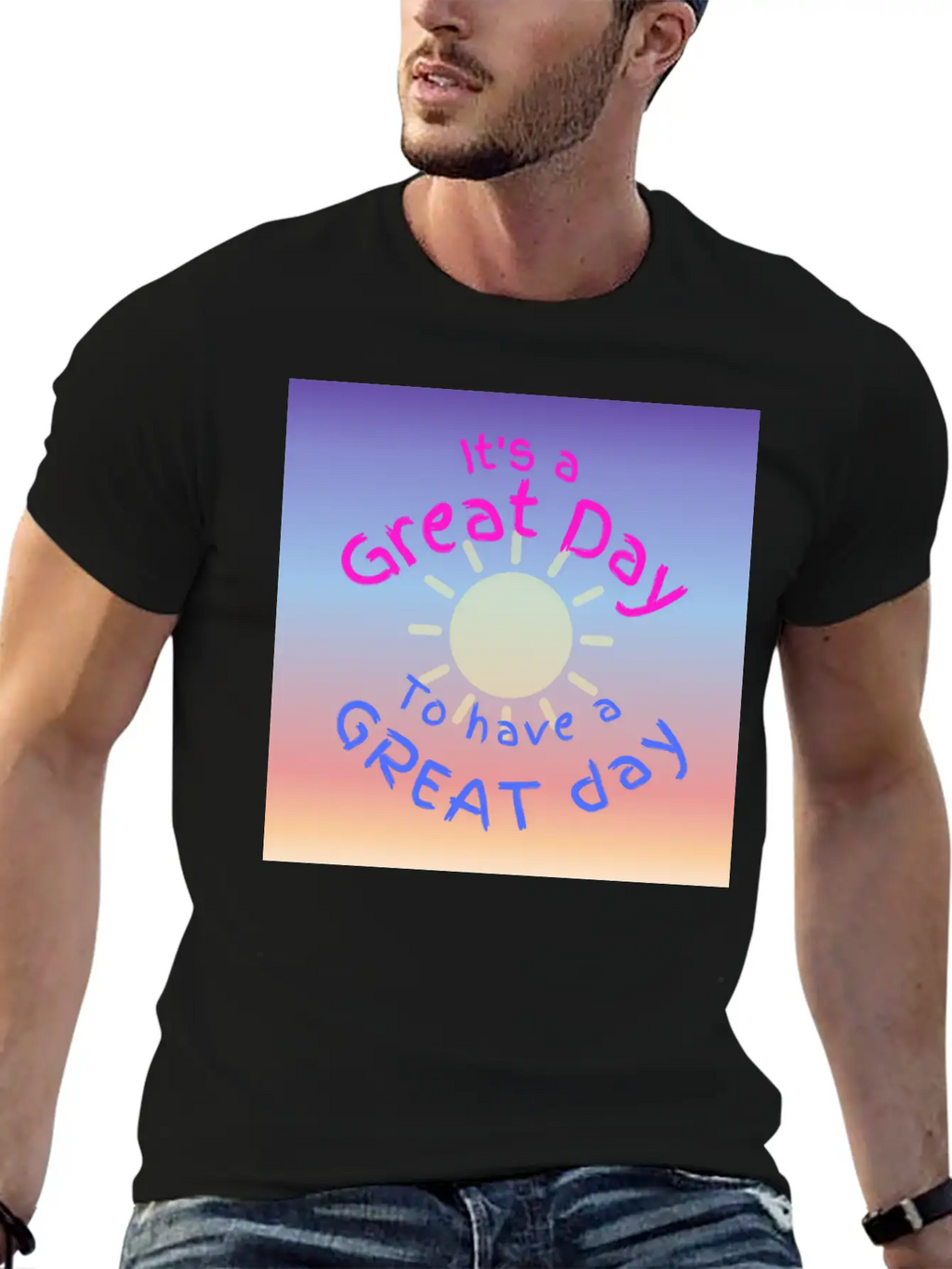 Great Day For A Great Day Breathable Soft Cotton T-Shirt – Timeless Casual Look