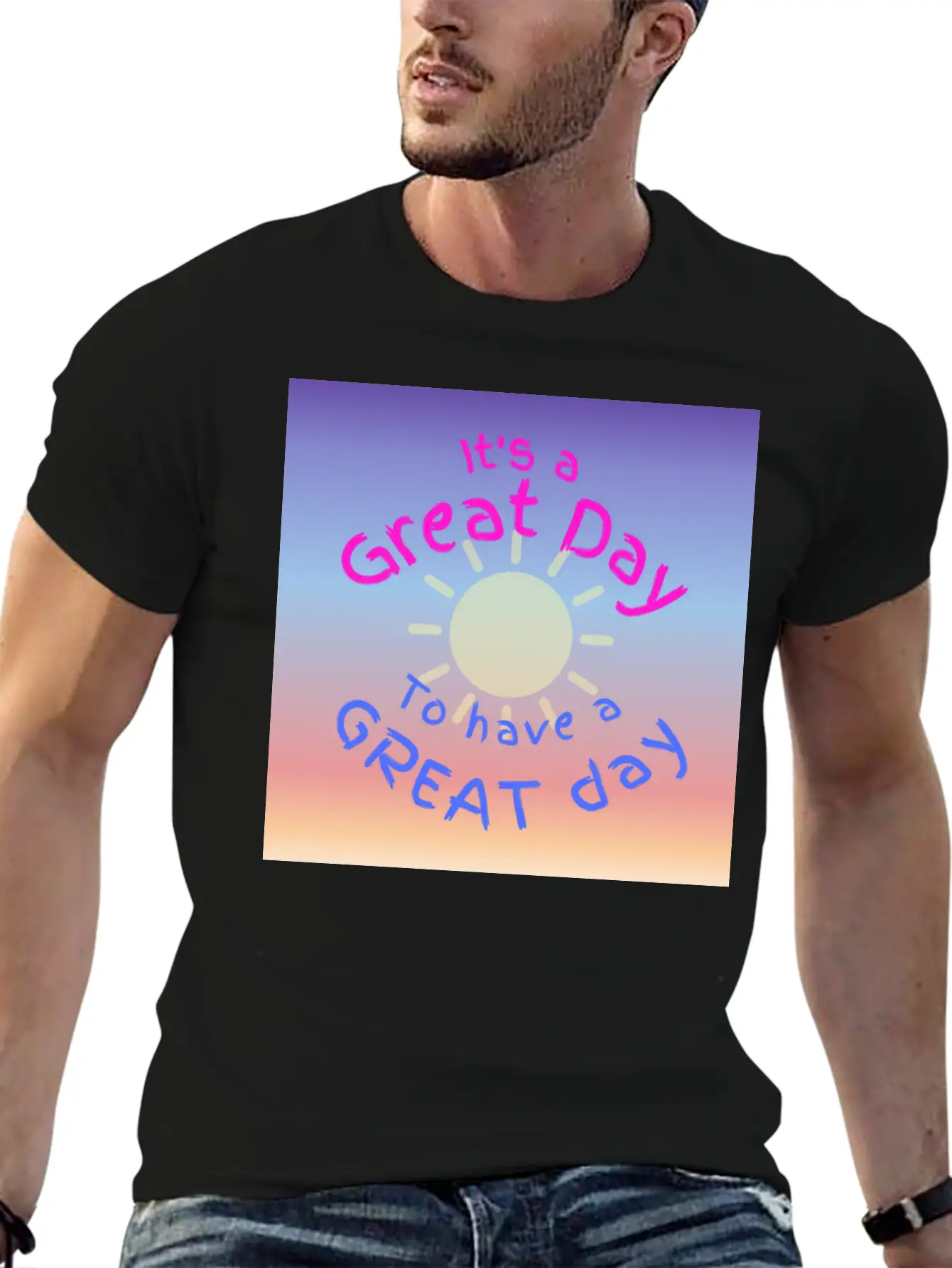 Great Day For A Great Day Breathable Soft Cotton T-Shirt – Timeless Casual Look