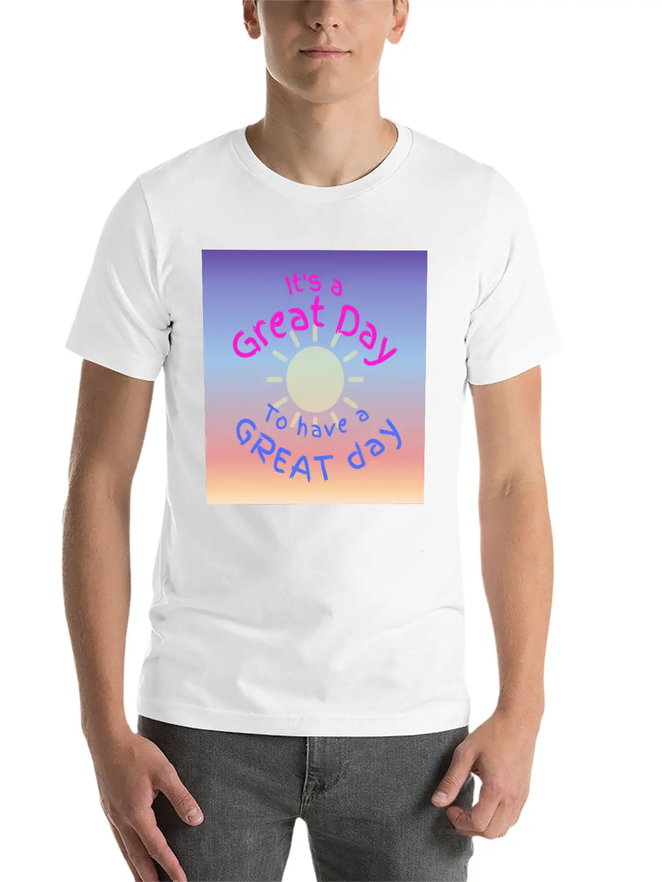 Great Day For A Great Day Breathable Soft Cotton T-Shirt – Timeless Casual Look