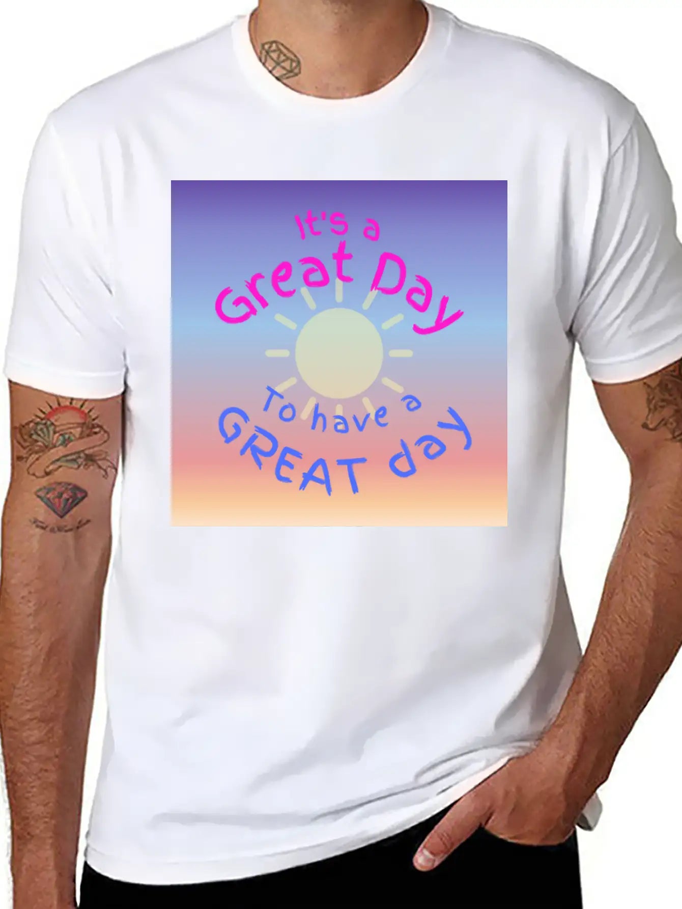 Great Day For A Great Day Breathable Soft Cotton T-Shirt – Timeless Casual Look