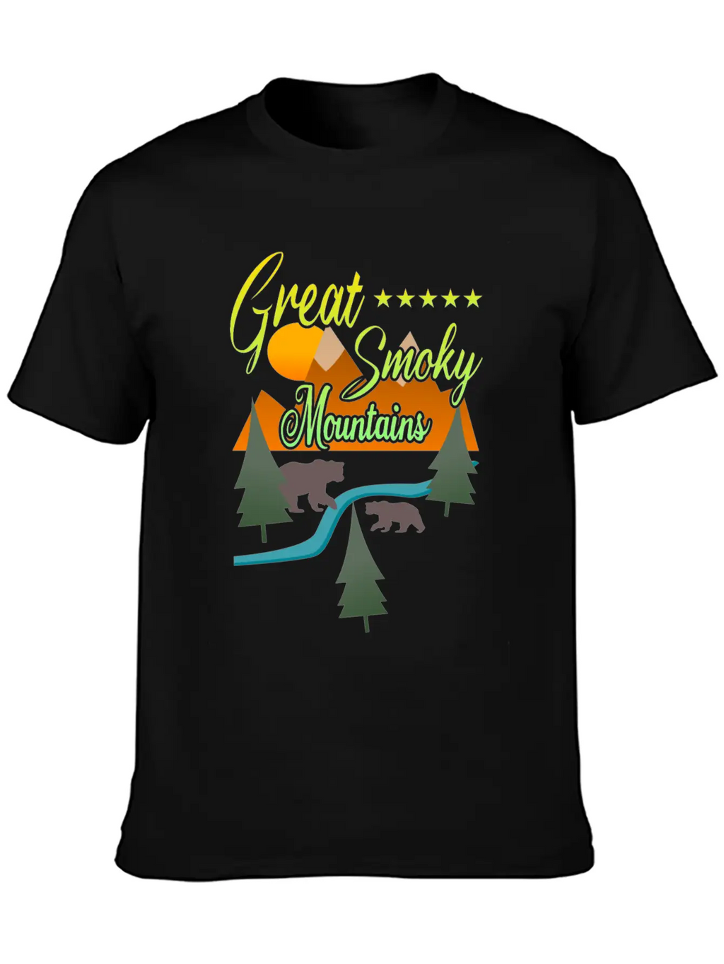 Great Smoky Mountains Bears Breathable Soft Cotton T-Shirt – Timeless Casual Look