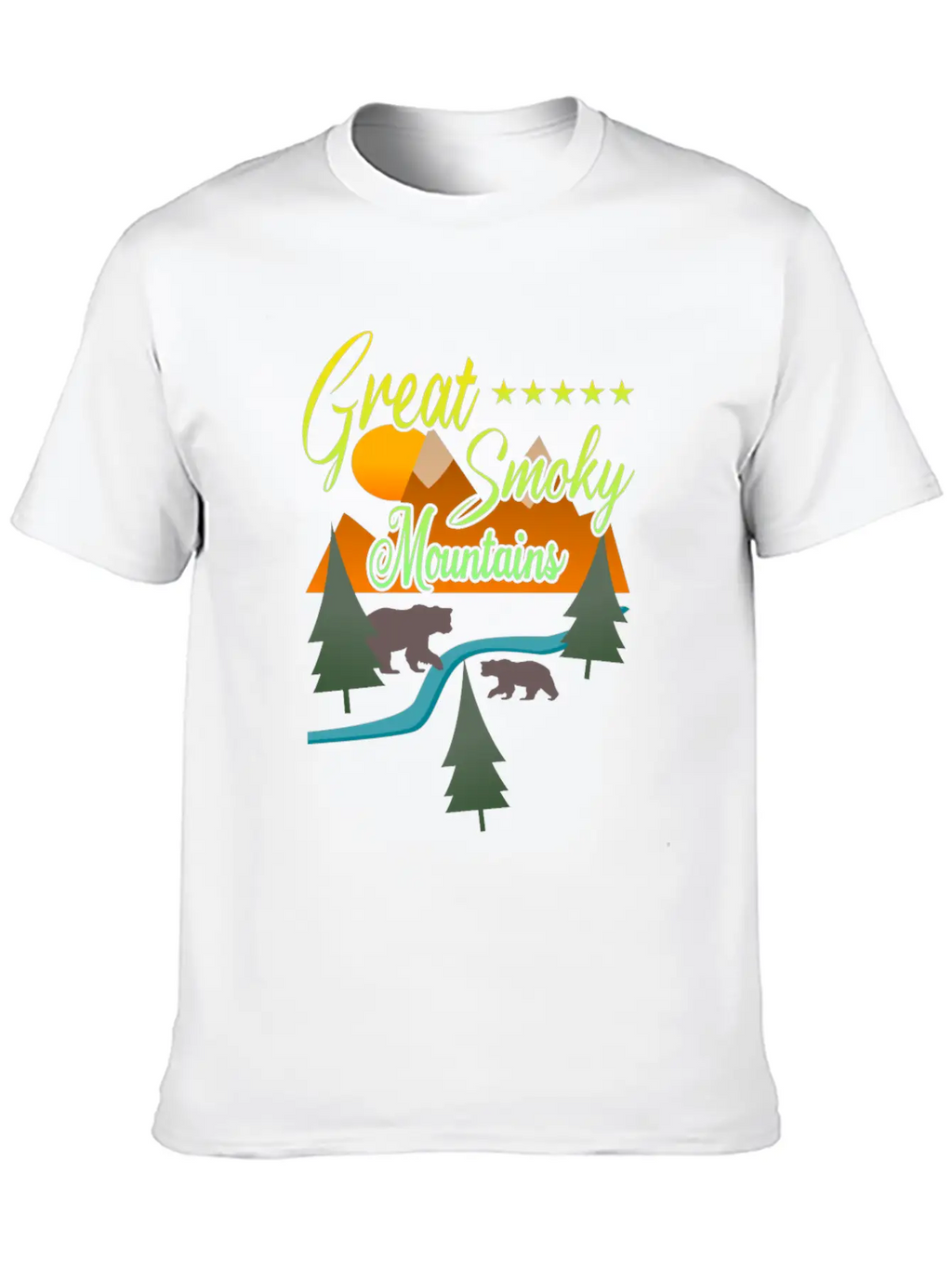 Great Smoky Mountains Bears Breathable Soft Cotton T-Shirt – Timeless Casual Look