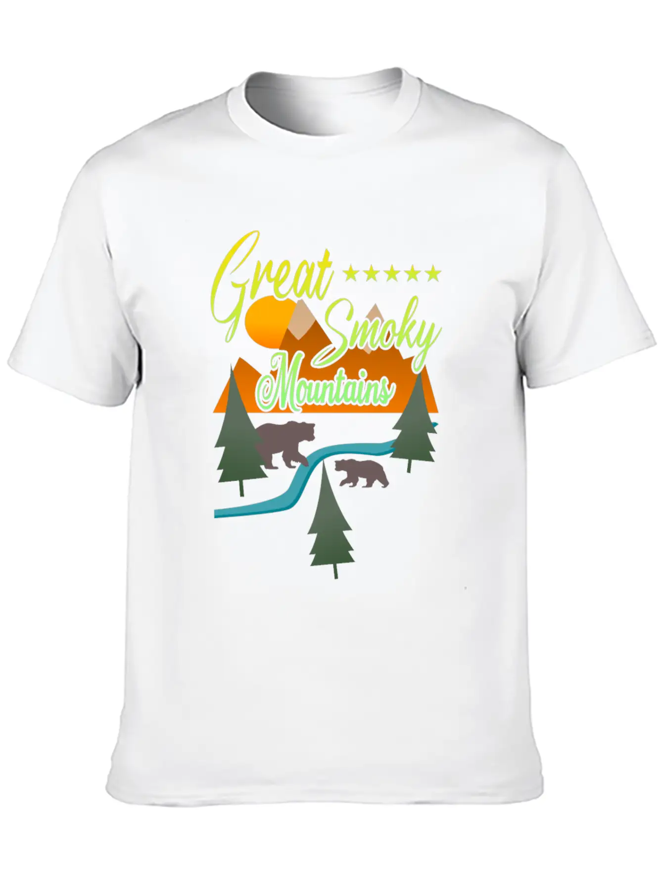 Great Smoky Mountains Bears Breathable Soft Cotton T-Shirt – Timeless Casual Look