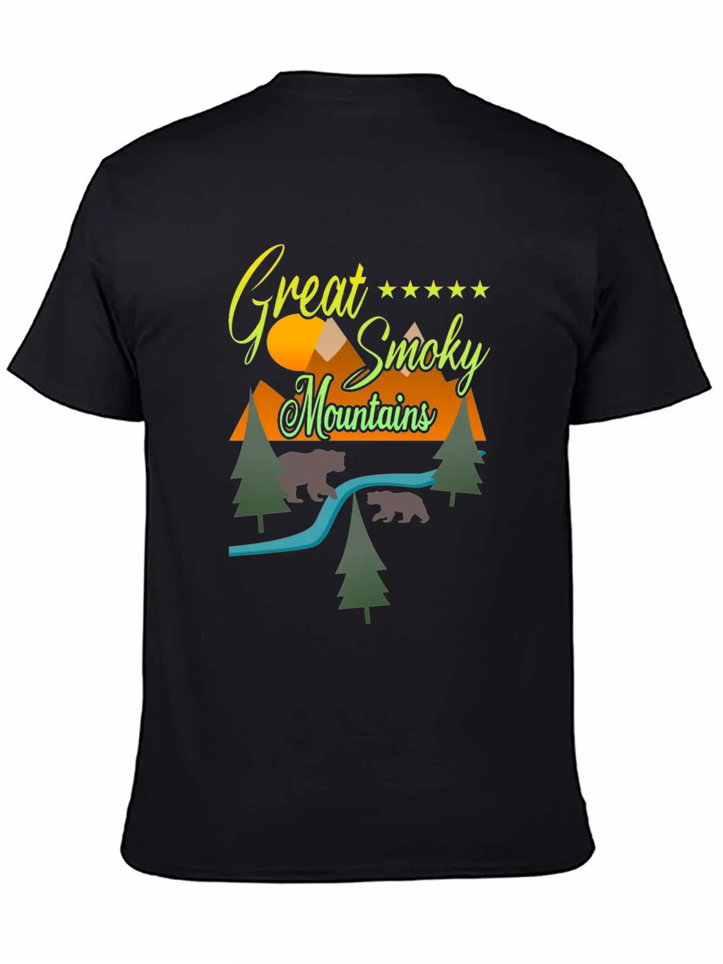 Great Smoky Mountains Bears Breathable Soft Cotton T-Shirt – Timeless Casual Look
