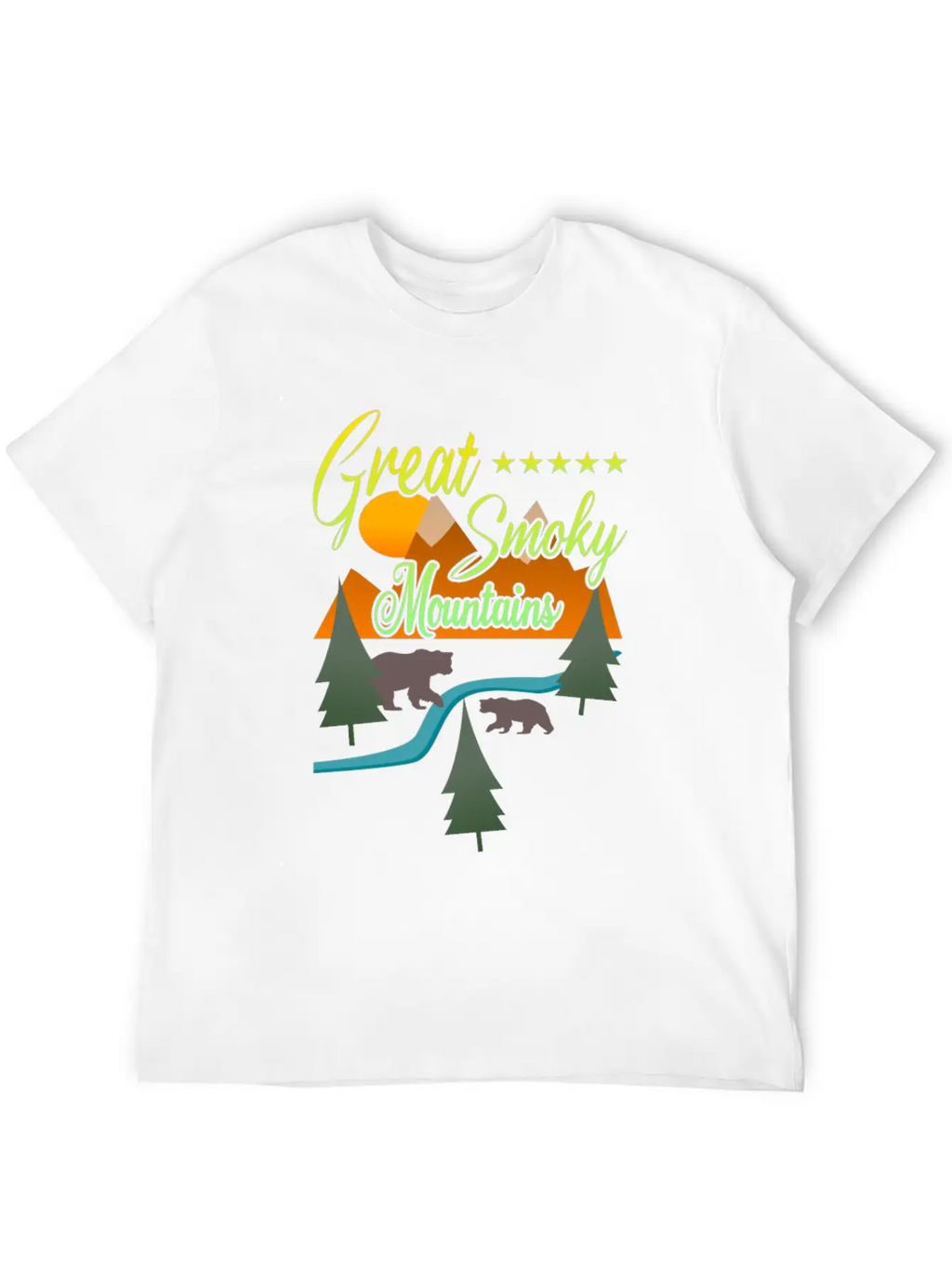 Great Smoky Mountains Bears Breathable Soft Cotton T-Shirt – Timeless Casual Look