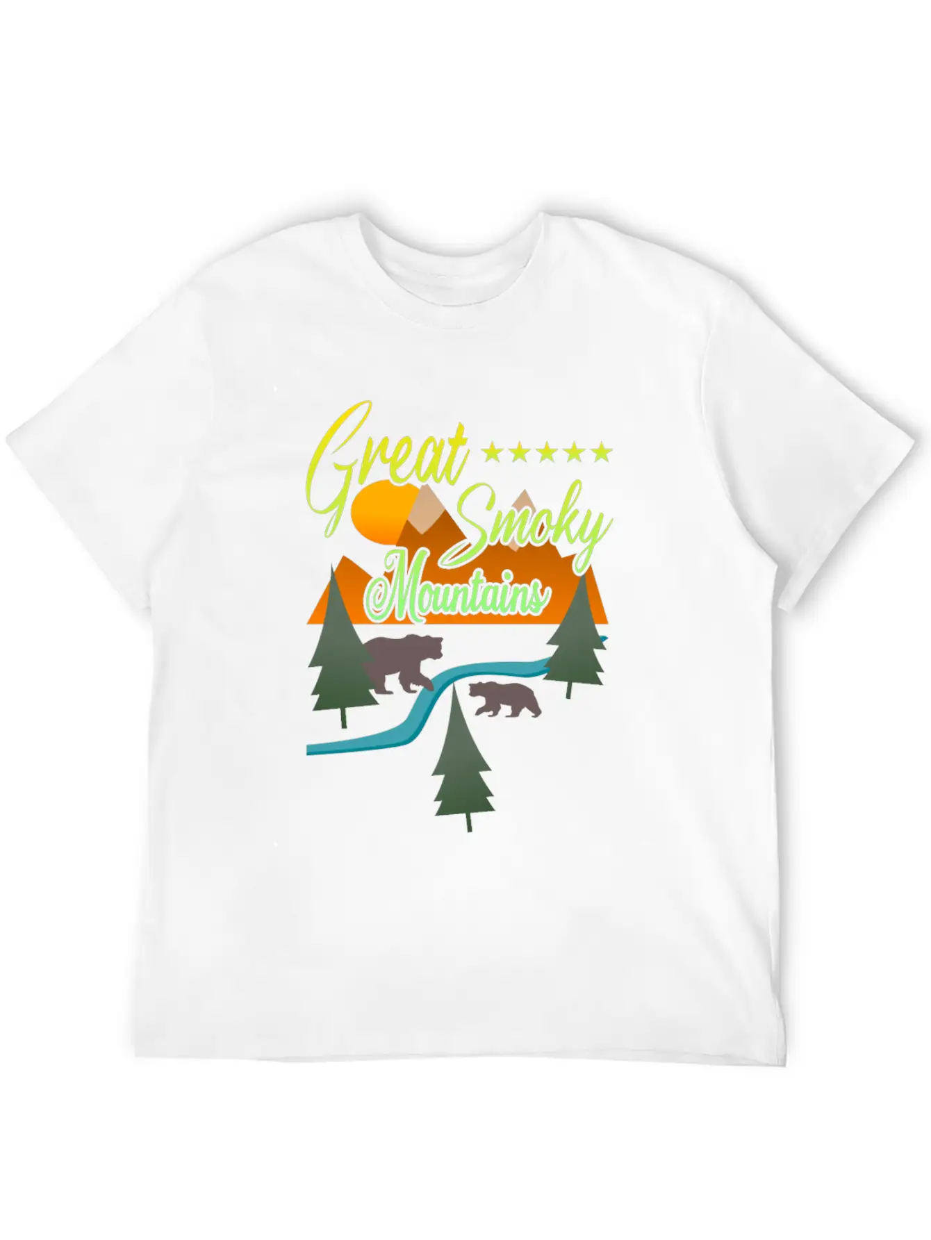 Great Smoky Mountains Bears Breathable Soft Cotton T-Shirt – Timeless Casual Look