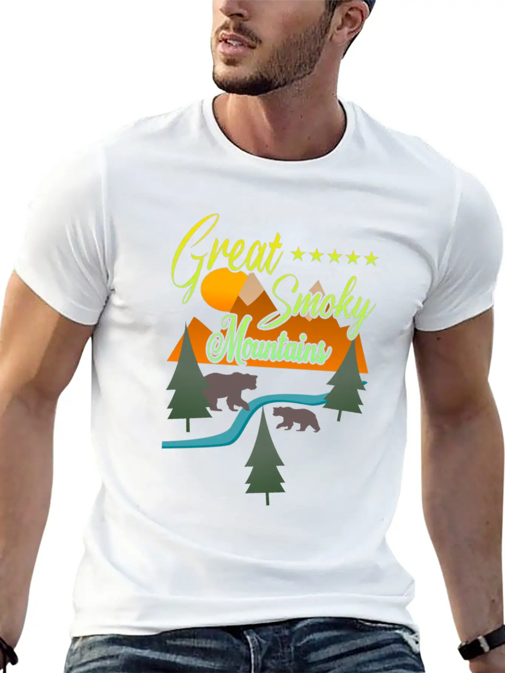 Great Smoky Mountains Bears Breathable Soft Cotton T-Shirt – Timeless Casual Look