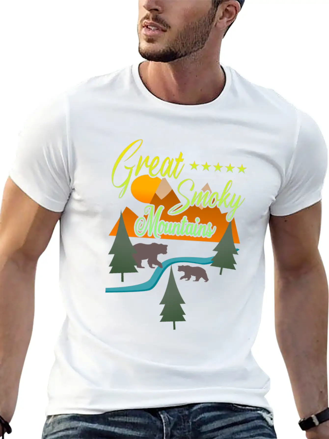 Great Smoky Mountains Bears Breathable Soft Cotton T-Shirt – Timeless Casual Look