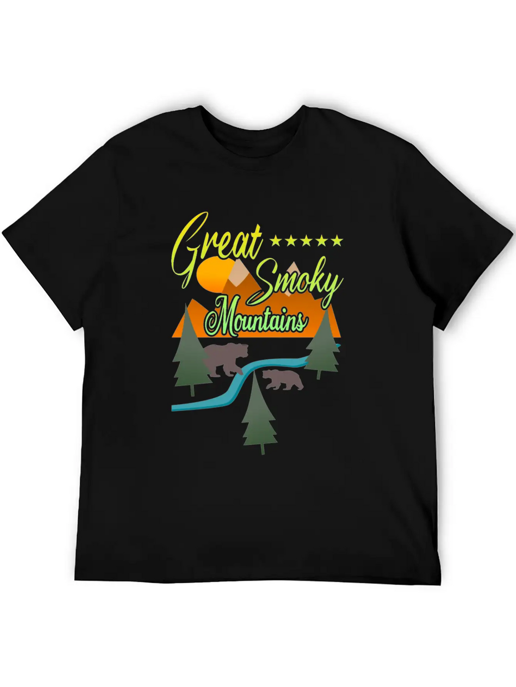 Great Smoky Mountains Bears Breathable Soft Cotton T-Shirt – Timeless Casual Look