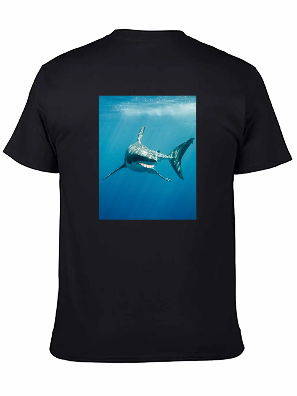 Great White Shark With Human Graphicth Design Classic Fit Graphic Tee For Daily Comfort – Unisex Cotton Shirt
