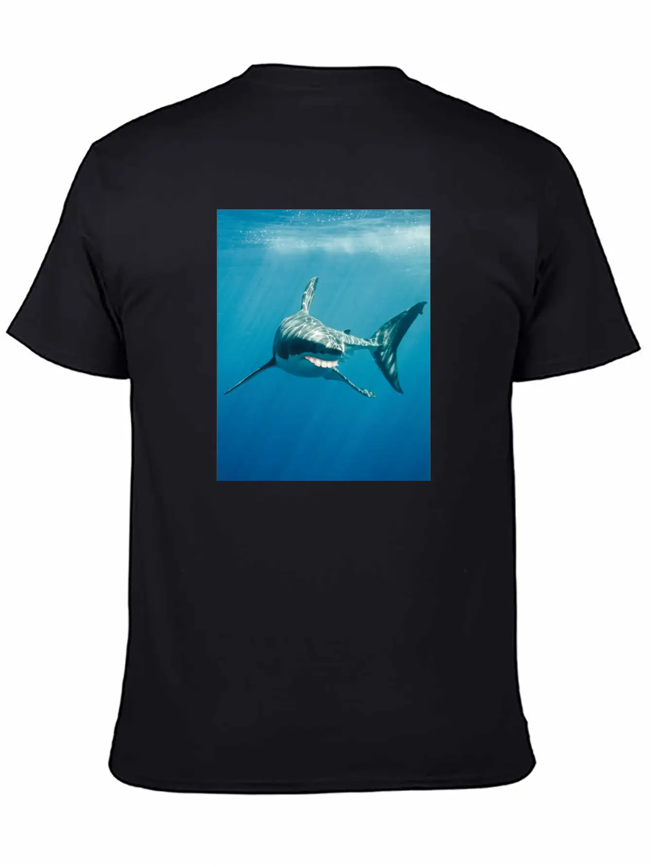 Great White Shark With Human Graphicth Design Classic Fit Graphic Tee For Daily Comfort – Unisex Cotton Shirt