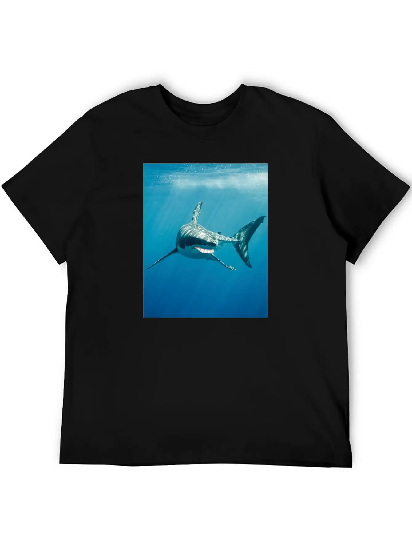 Great White Shark With Human Graphicth Design Classic Fit Graphic Tee For Daily Comfort – Unisex Cotton Shirt