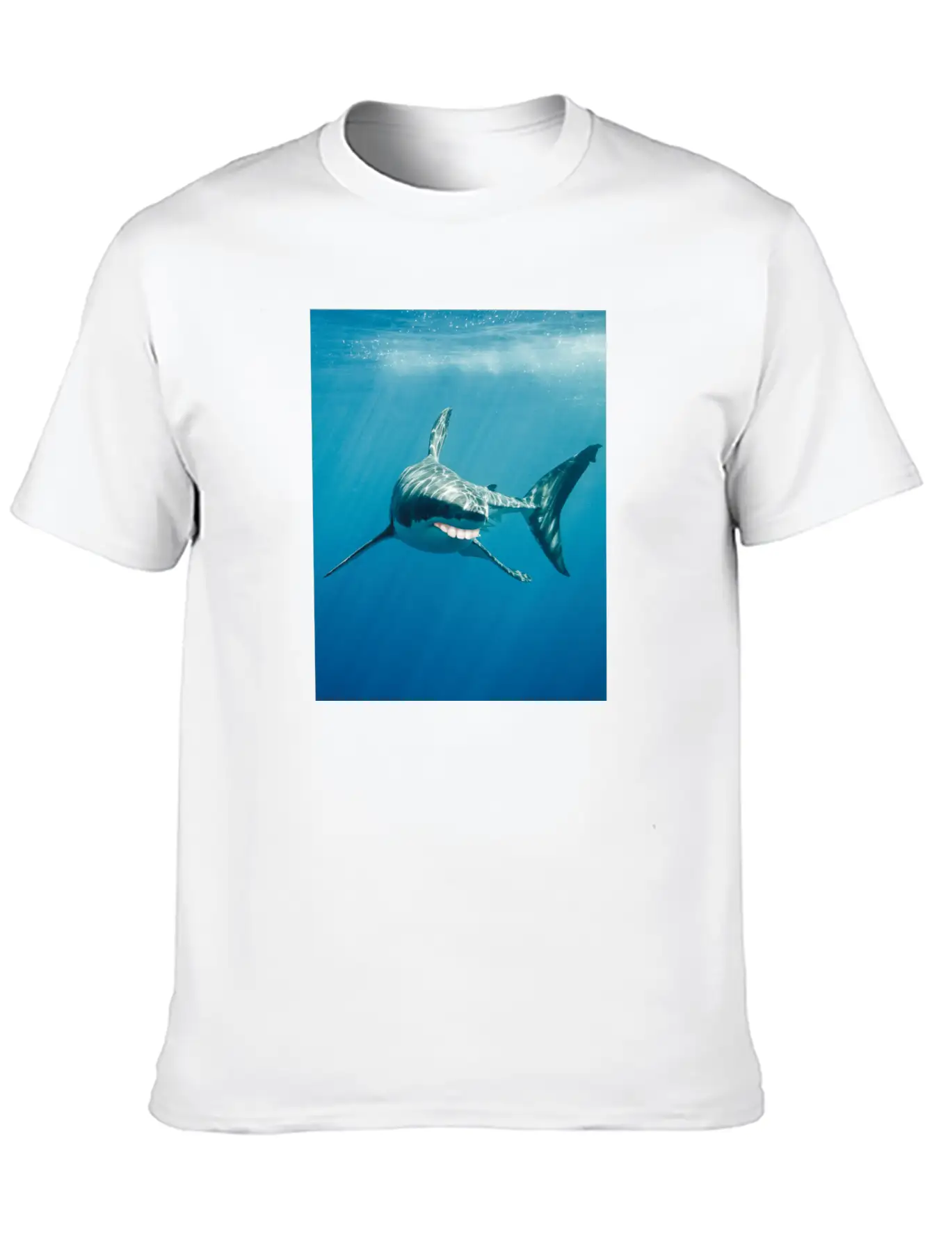 Great White Shark With Human Graphicth Design Classic Fit Graphic Tee For Daily Comfort – Unisex Cotton Shirt