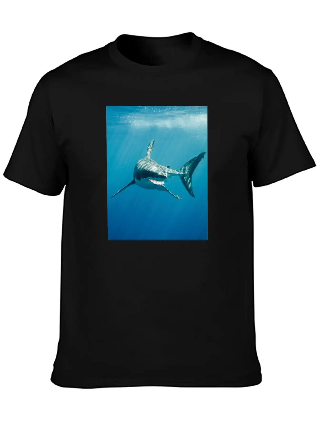 Great White Shark With Human Graphicth Design Classic Fit Graphic Tee For Daily Comfort – Unisex Cotton Shirt