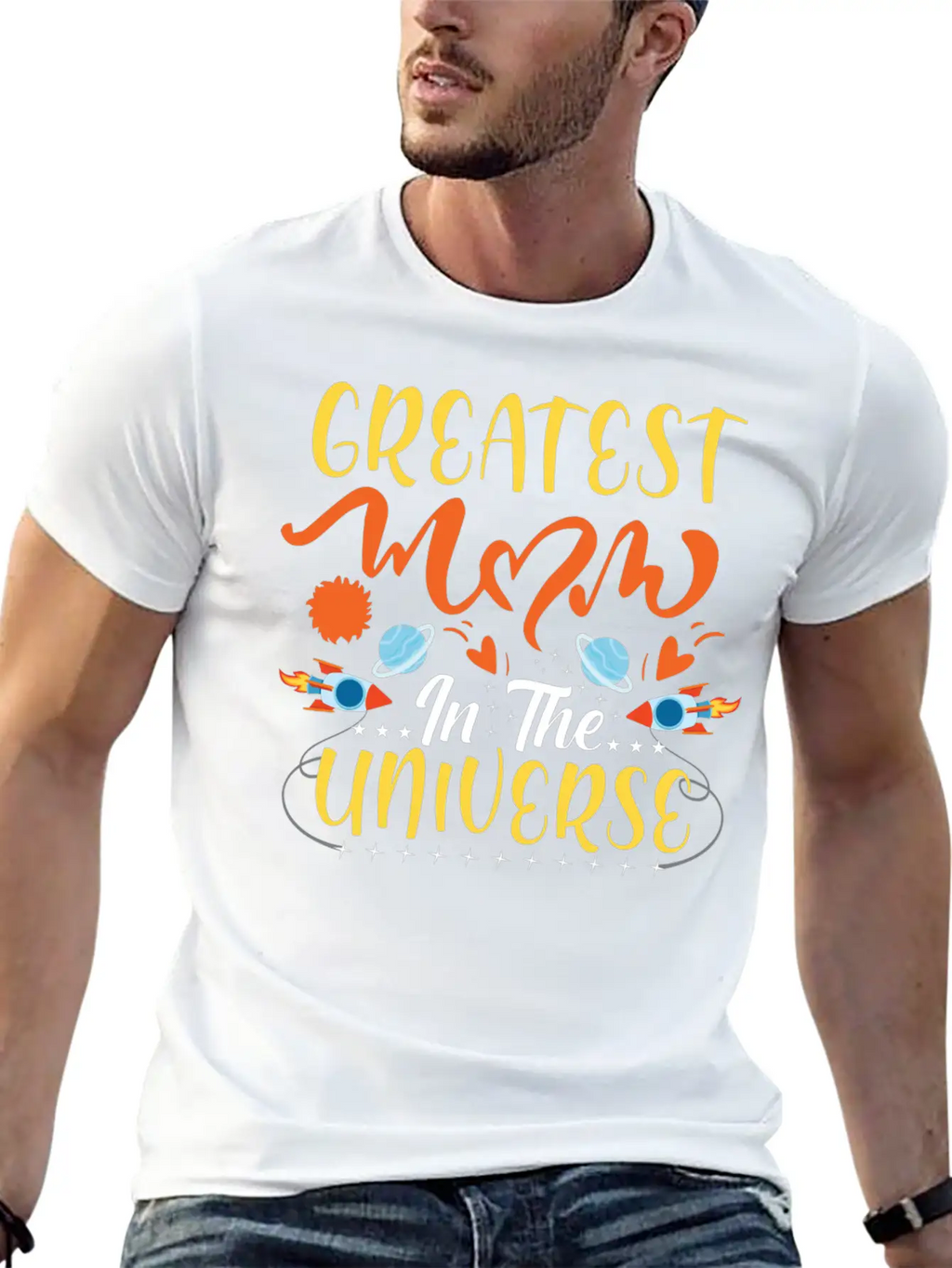 Greatest Mom In The Universe Unisex Short Sleeve Soft Cotton T-Shirt – Casual Everyday Wear