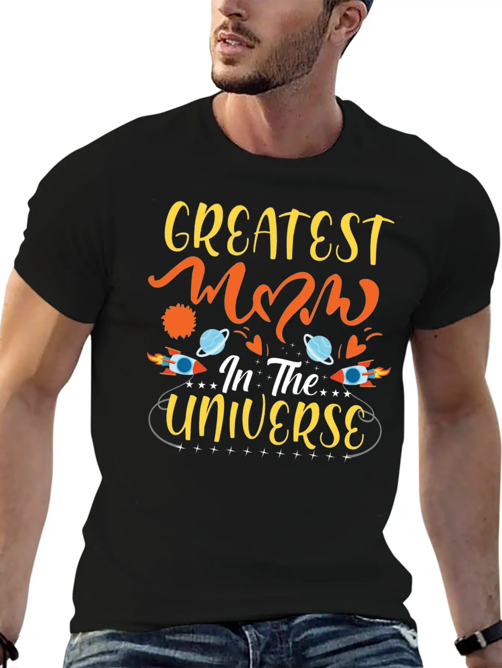 Greatest Mom In The Universe Unisex Short Sleeve Soft Cotton T-Shirt – Casual Everyday Wear