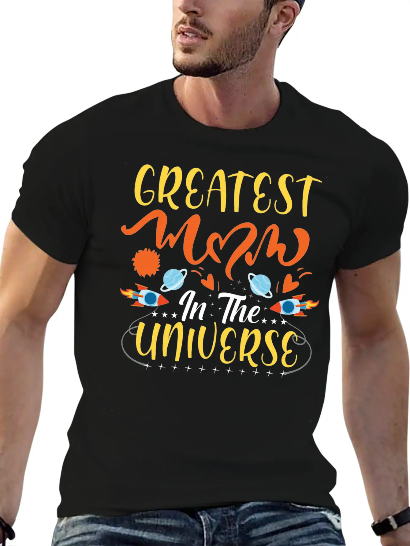 Greatest Mom In The Universe Unisex Short Sleeve Soft Cotton T-Shirt – Casual Everyday Wear