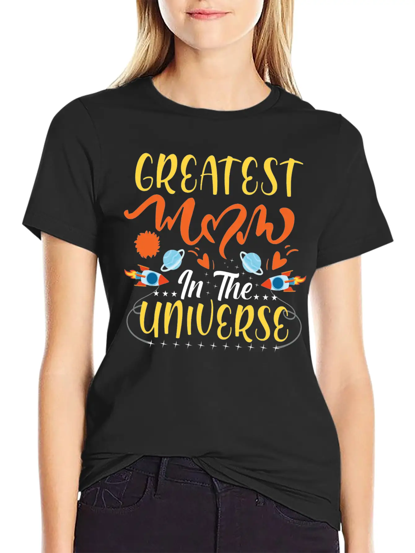 Greatest Mom In The Universe Unisex Short Sleeve Soft Cotton T-Shirt – Casual Everyday Wear