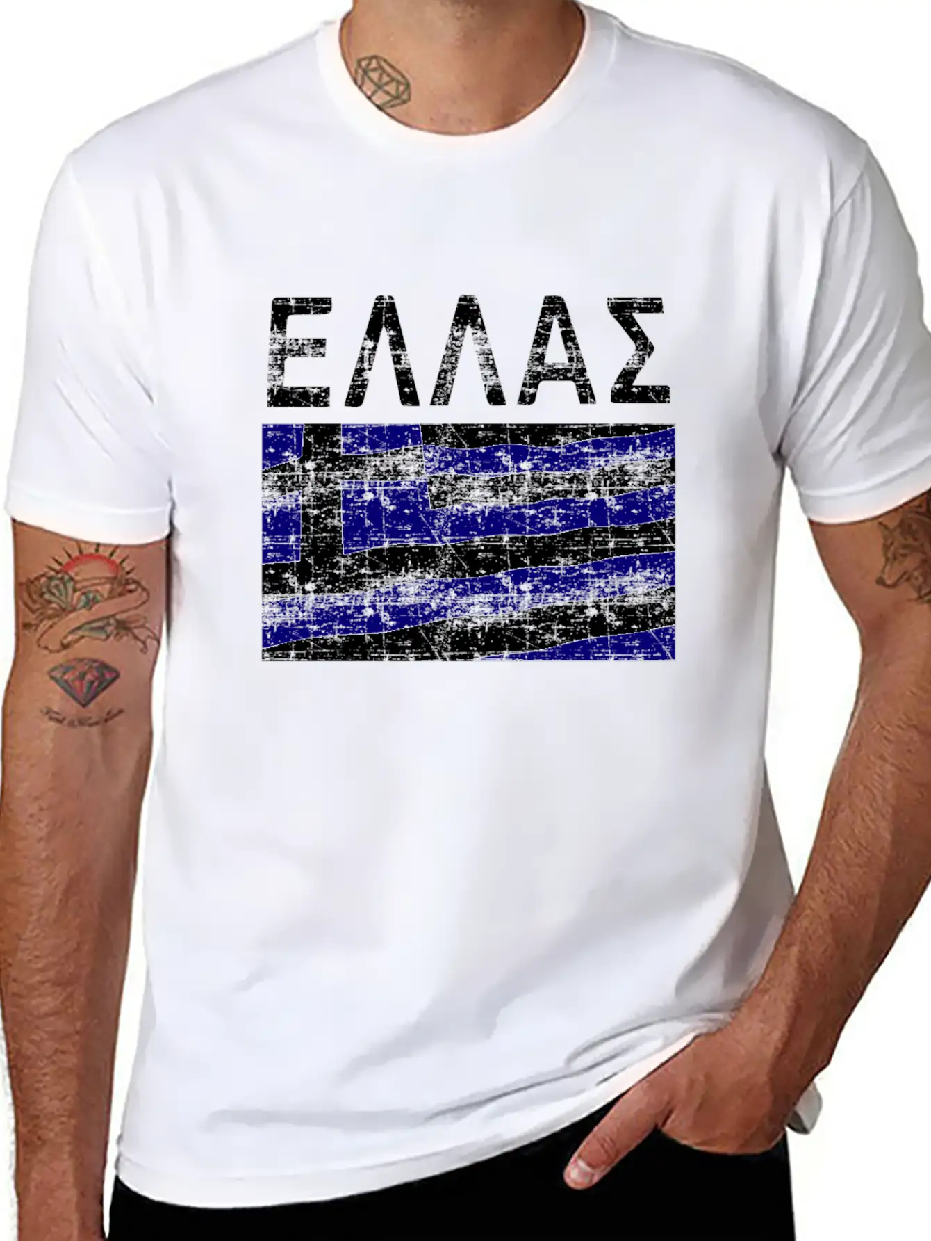 Greek Flag Ellas Casual Graphic T-Shirt – Simple And Comfortable Daily Wear