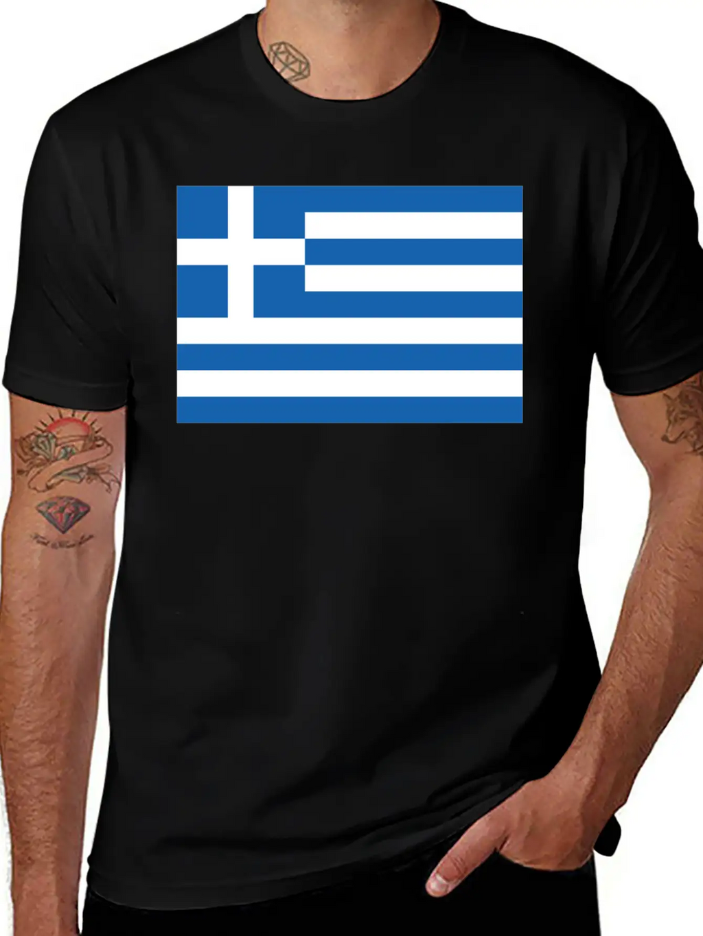Greek Flag Essential Cotton Tee For Daily Outfits – Unisex Style