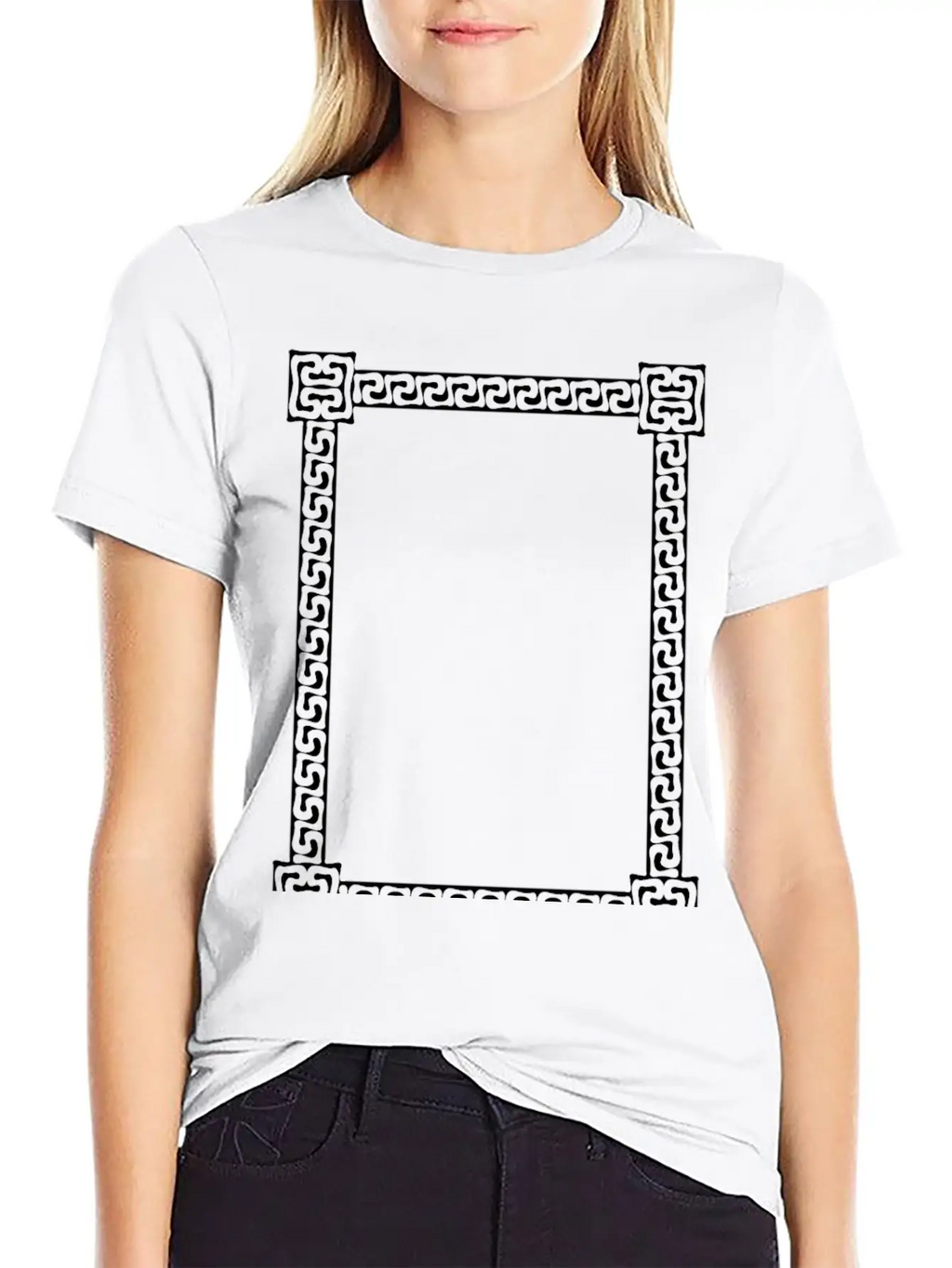 Greek Key Frame 6 Unisex Short Sleeve Soft Cotton T-Shirt – Casual Everyday Wear