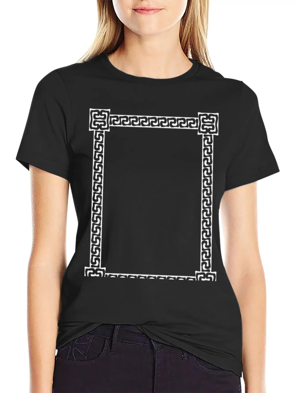 Greek Key Frame 6 Unisex Short Sleeve Soft Cotton T-Shirt – Casual Everyday Wear