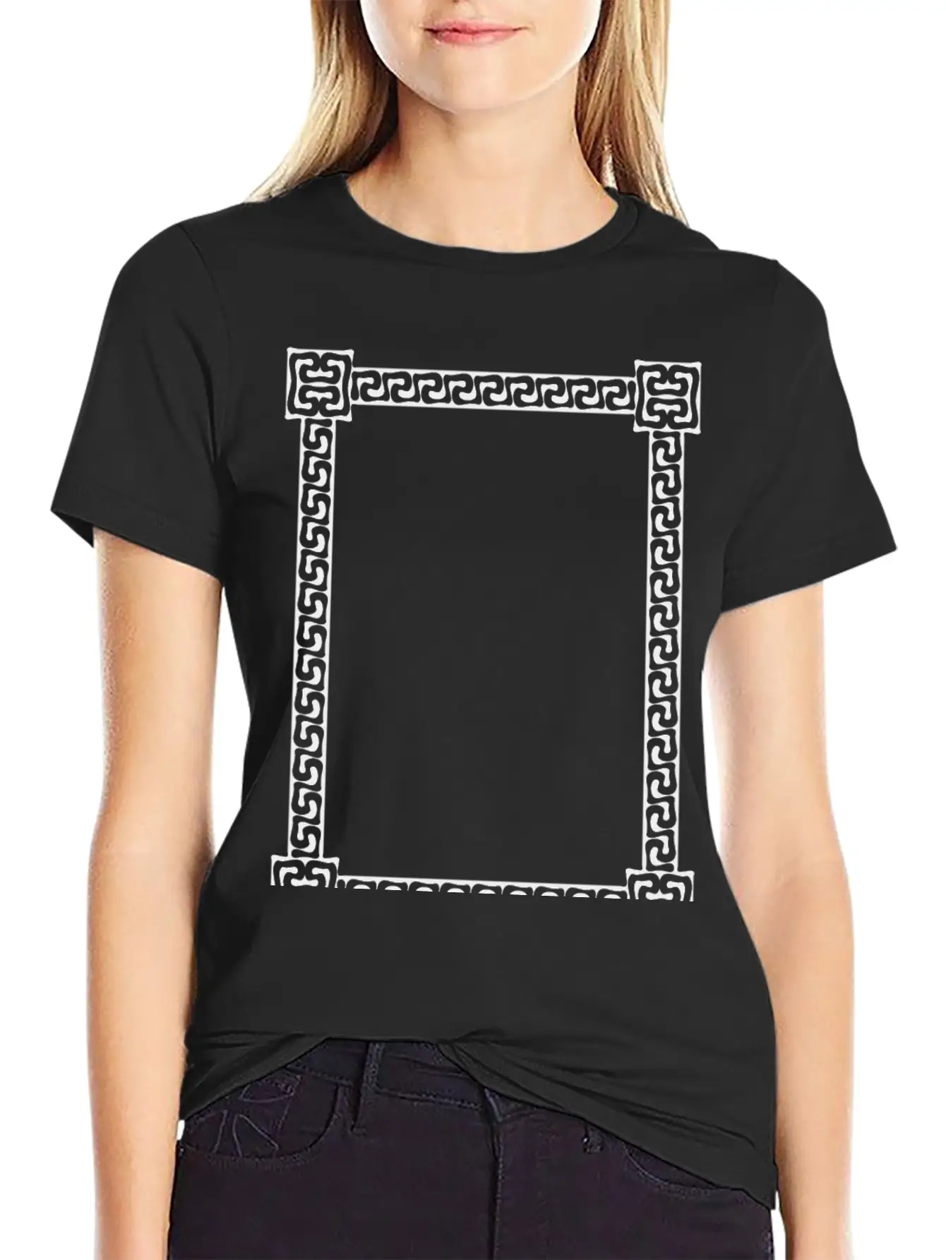 Greek Key Frame 6 Unisex Short Sleeve Soft Cotton T-Shirt – Casual Everyday Wear