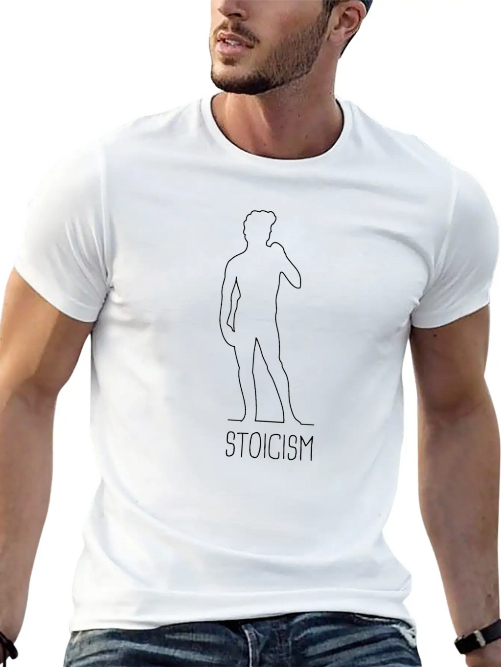 Greek Statue - Stoicism Unisex Short Sleeve Soft Cotton T-Shirt – Casual Everyday Wear