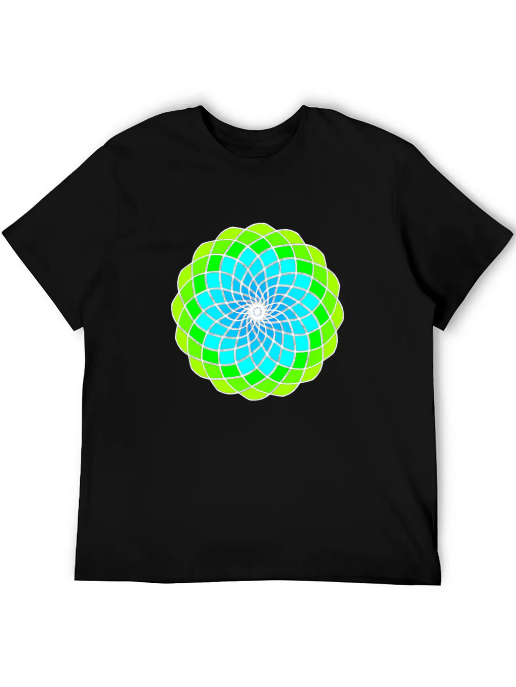 Green And Blue Mandala Unisex Casual T-Shirt – Clean Design For Daily Comfort