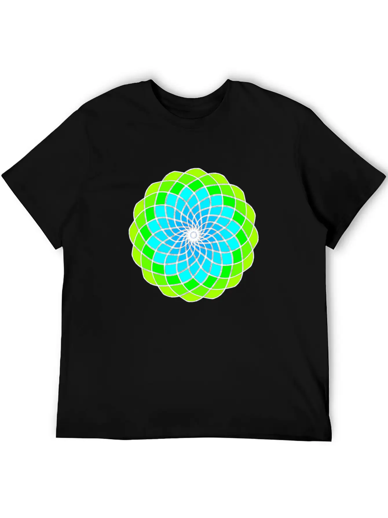 Green And Blue Mandala Unisex Casual T-Shirt – Clean Design For Daily Comfort