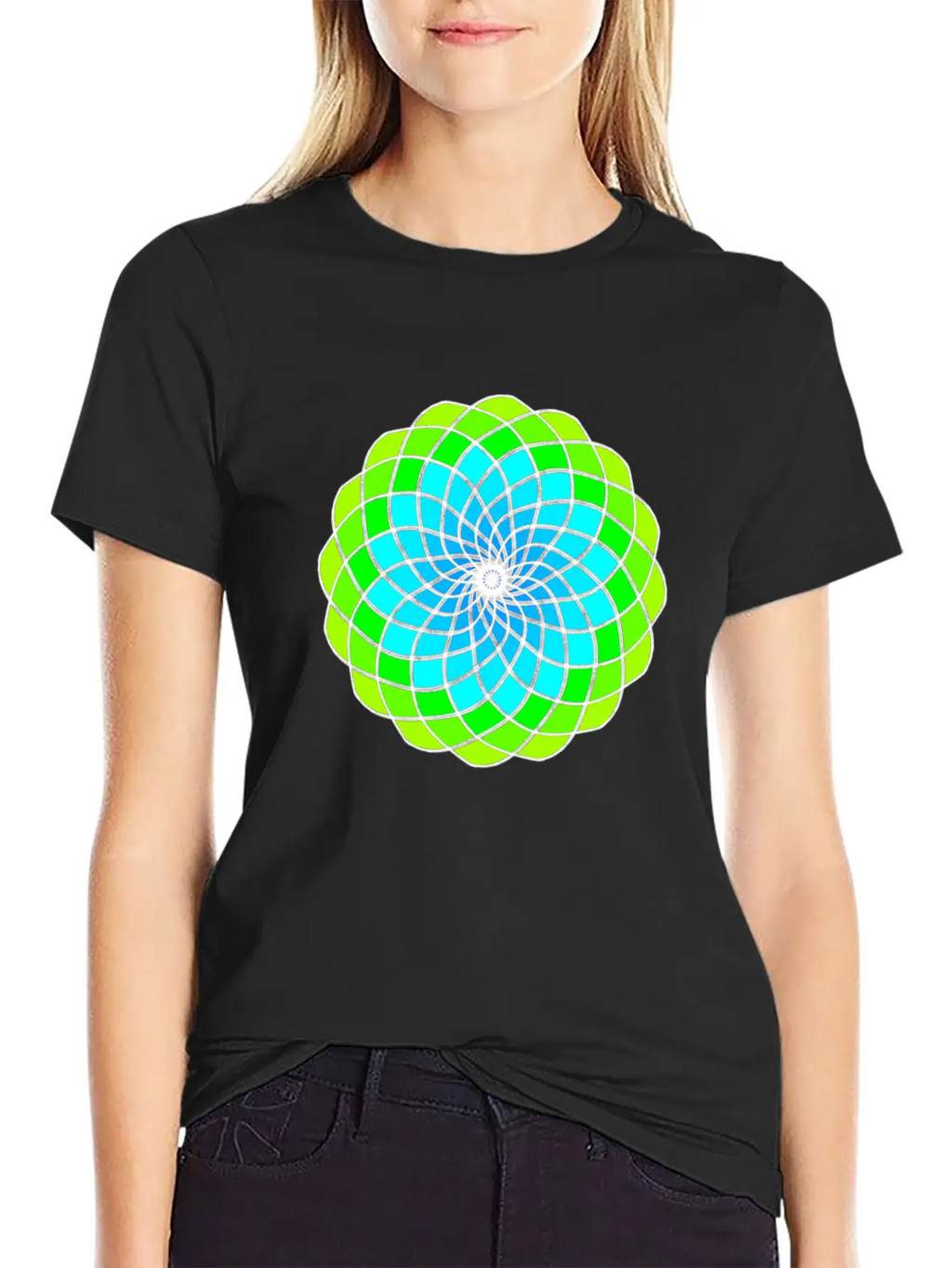 Green And Blue Mandala Unisex Casual T-Shirt – Clean Design For Daily Comfort