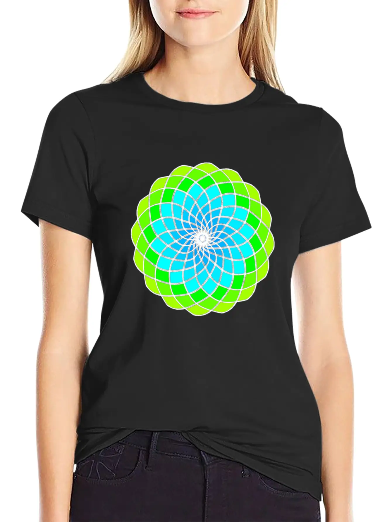 Green And Blue Mandala Unisex Casual T-Shirt – Clean Design For Daily Comfort
