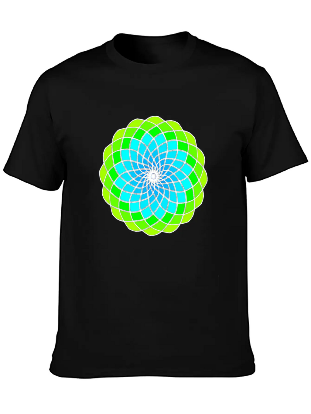 Green And Blue Mandala Unisex Casual T-Shirt – Clean Design For Daily Comfort