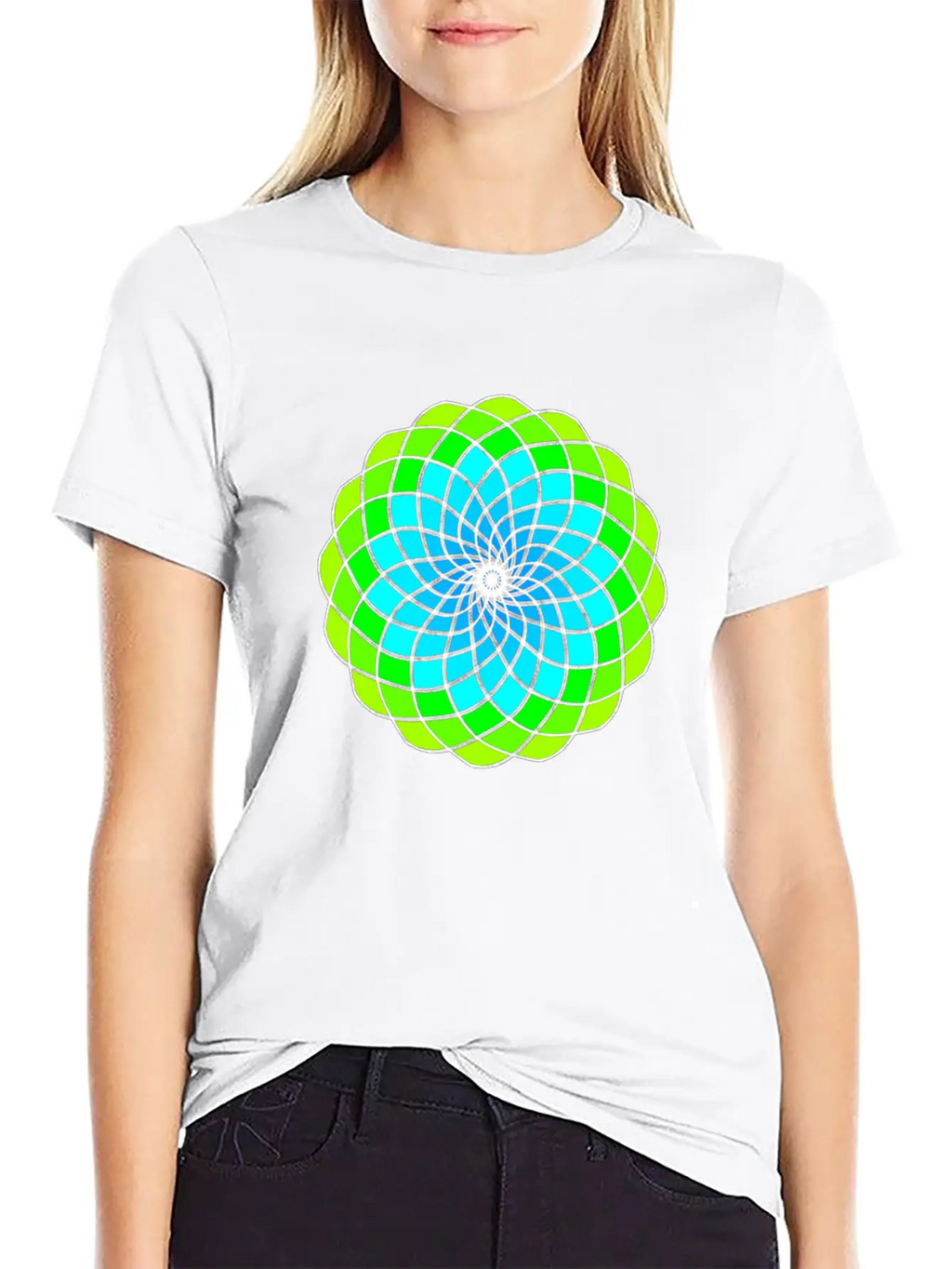 Green And Blue Mandala Unisex Casual T-Shirt – Clean Design For Daily Comfort