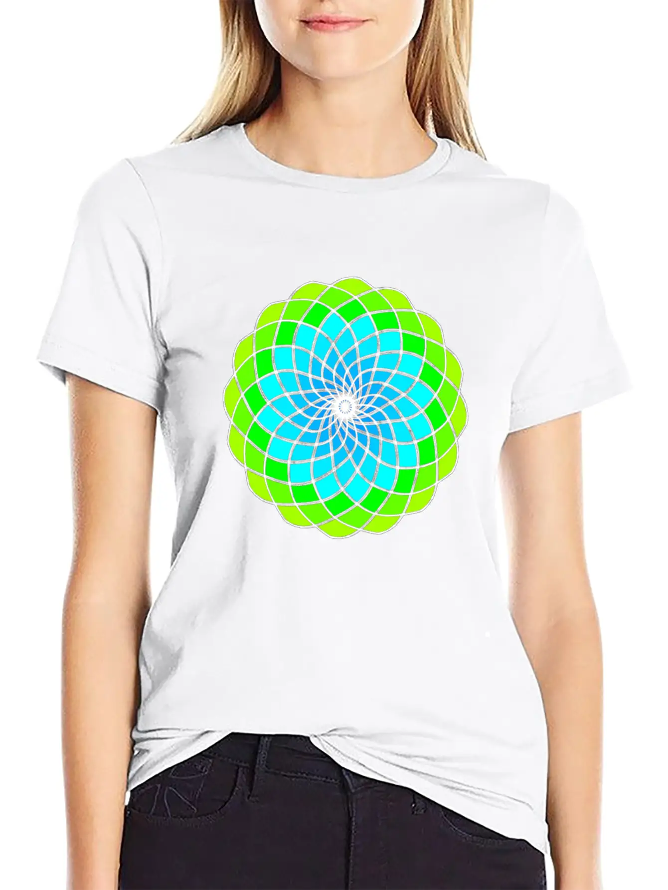 Green And Blue Mandala Unisex Casual T-Shirt – Clean Design For Daily Comfort
