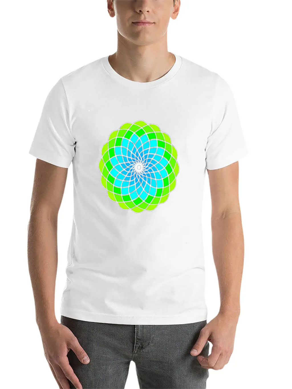 Green And Blue Mandala Unisex Casual T-Shirt – Clean Design For Daily Comfort