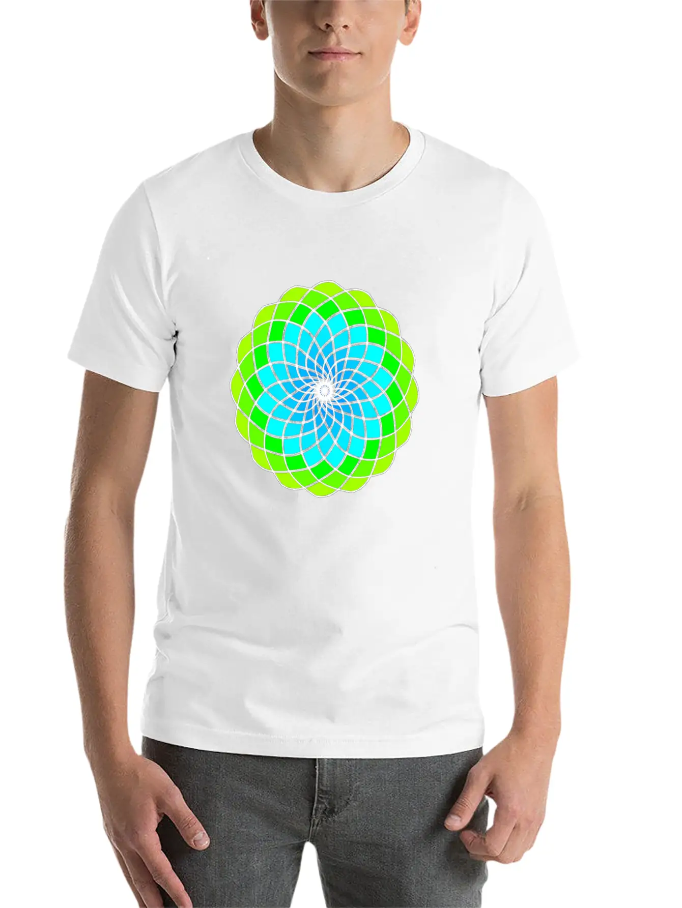 Green And Blue Mandala Unisex Casual T-Shirt – Clean Design For Daily Comfort