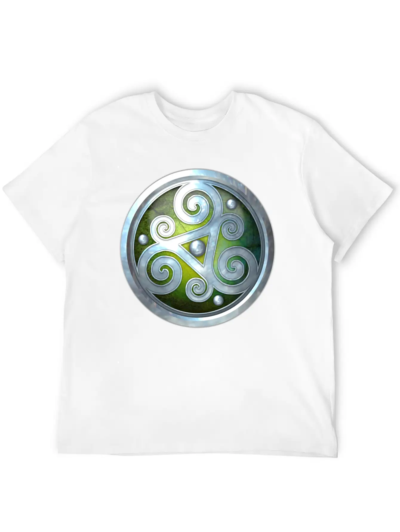 Green Celtic Triskelion Unisex Short Sleeve Soft Cotton T-Shirt – Casual Everyday Wear