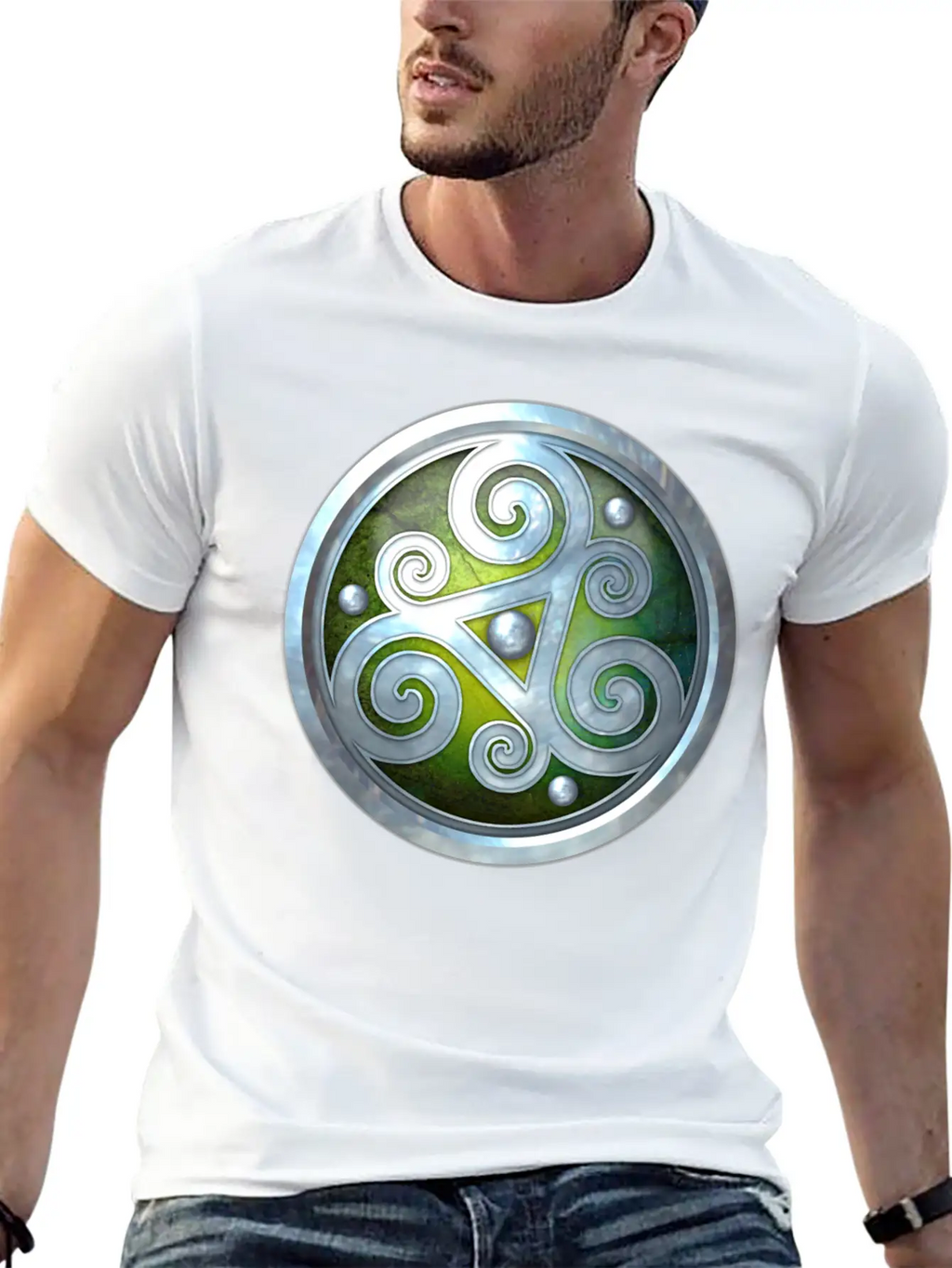 Green Celtic Triskelion Unisex Short Sleeve Soft Cotton T-Shirt – Casual Everyday Wear