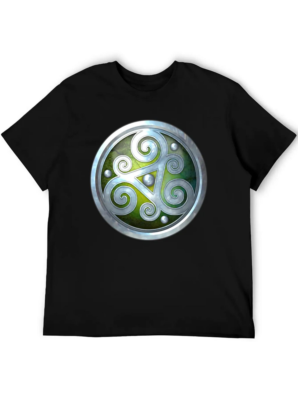 Green Celtic Triskelion Unisex Short Sleeve Soft Cotton T-Shirt – Casual Everyday Wear