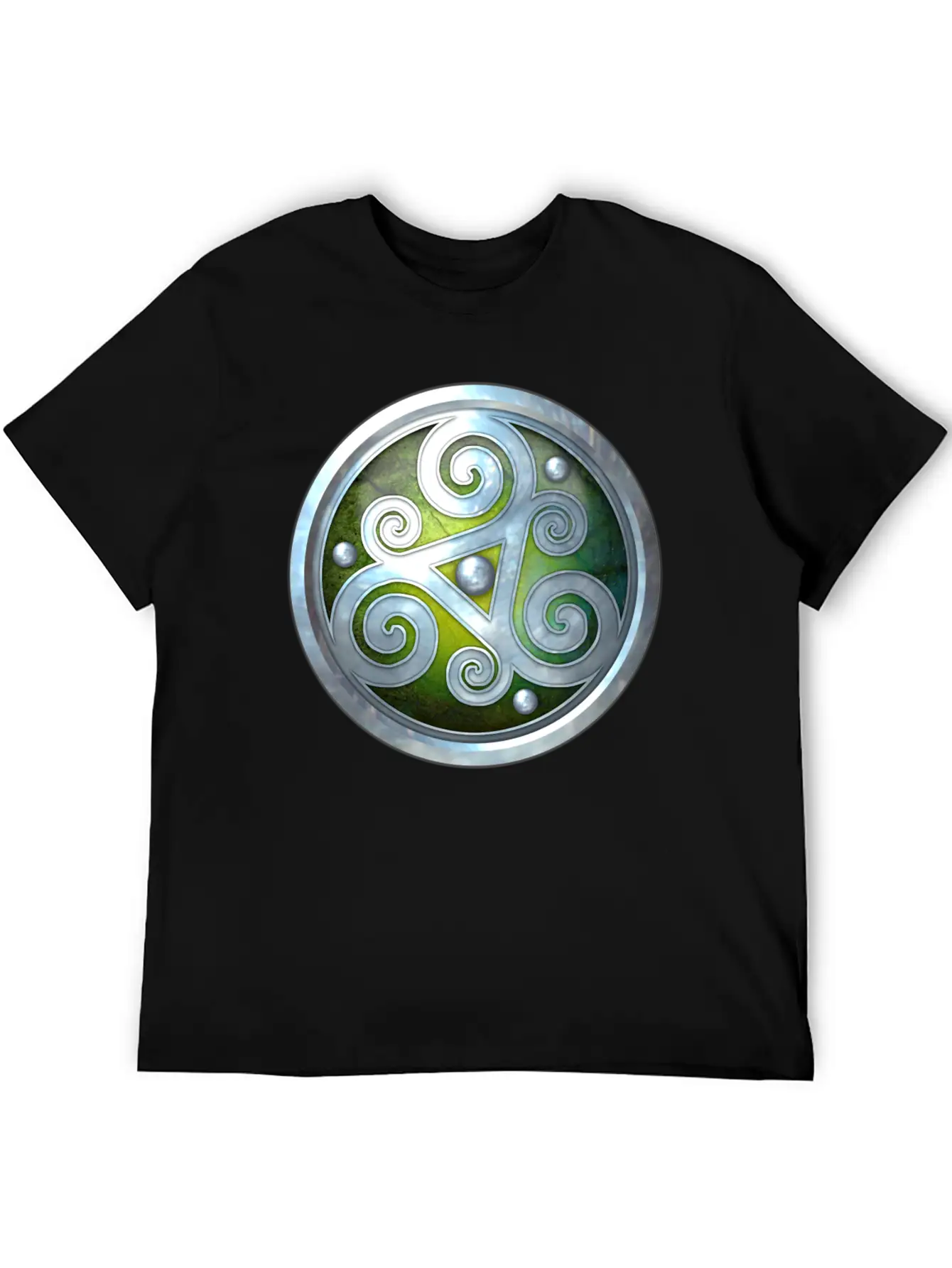 Green Celtic Triskelion Unisex Short Sleeve Soft Cotton T-Shirt – Casual Everyday Wear