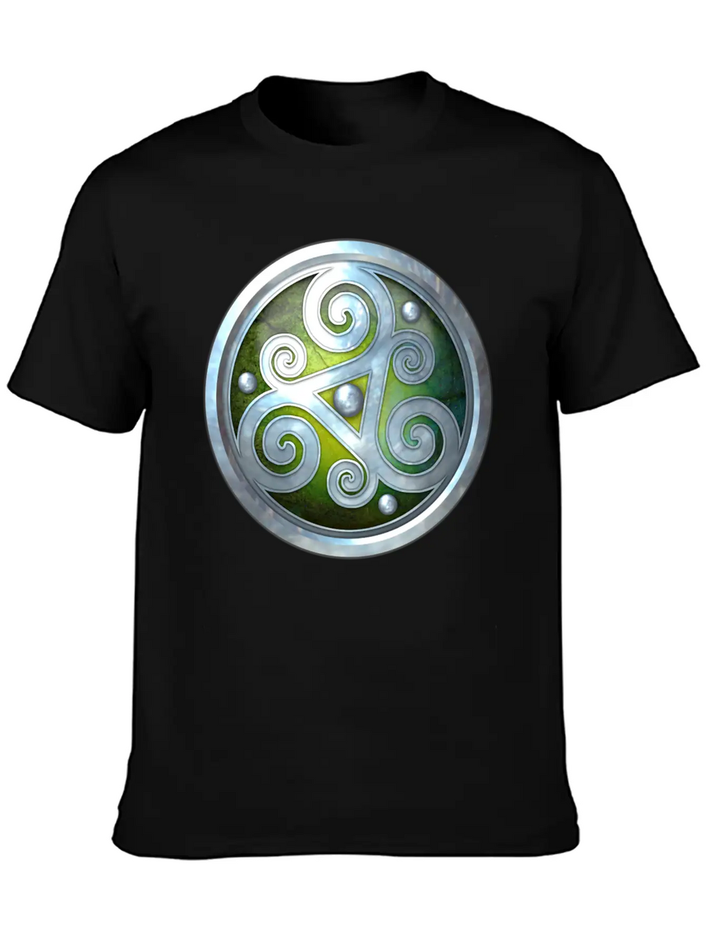 Green Celtic Triskelion Unisex Short Sleeve Soft Cotton T-Shirt – Casual Everyday Wear