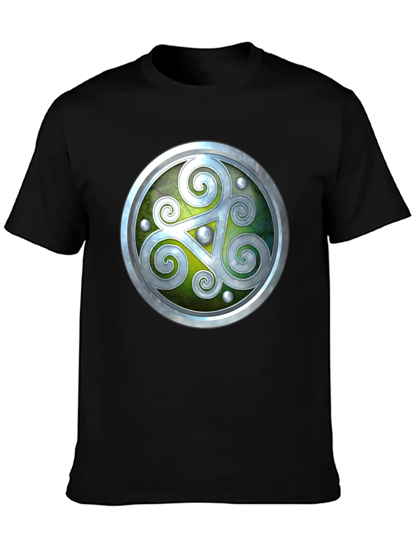 Green Celtic Triskelion Unisex Short Sleeve Soft Cotton T-Shirt – Casual Everyday Wear