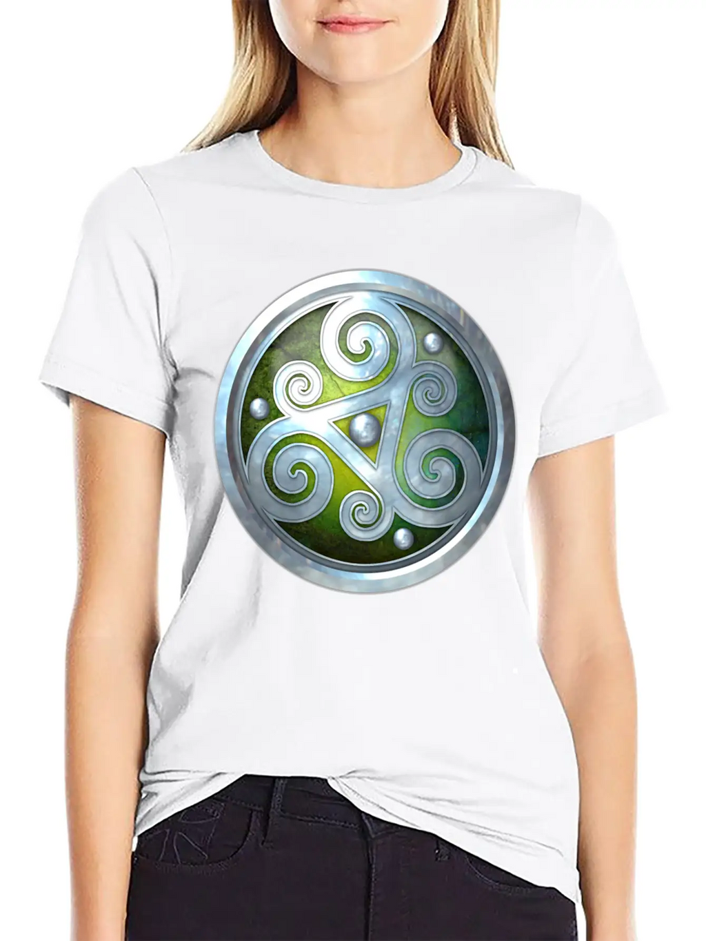 Green Celtic Triskelion Unisex Short Sleeve Soft Cotton T-Shirt – Casual Everyday Wear