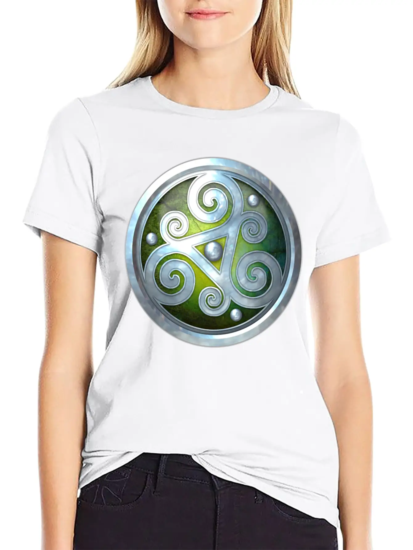 Green Celtic Triskelion Unisex Short Sleeve Soft Cotton T-Shirt – Casual Everyday Wear