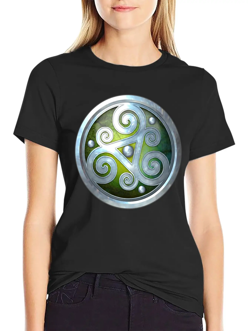 Green Celtic Triskelion Unisex Short Sleeve Soft Cotton T-Shirt – Casual Everyday Wear