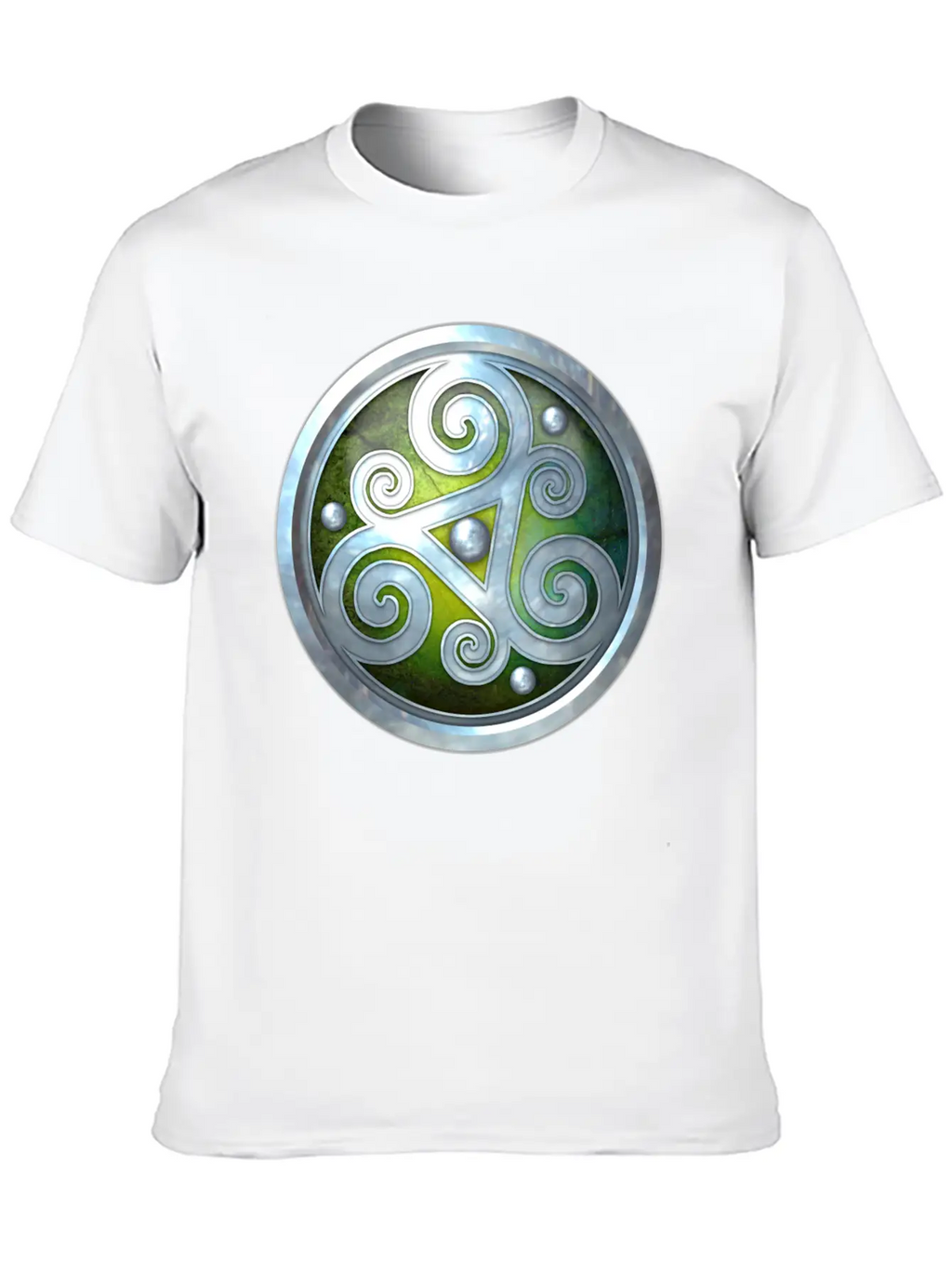 Green Celtic Triskelion Unisex Short Sleeve Soft Cotton T-Shirt – Casual Everyday Wear