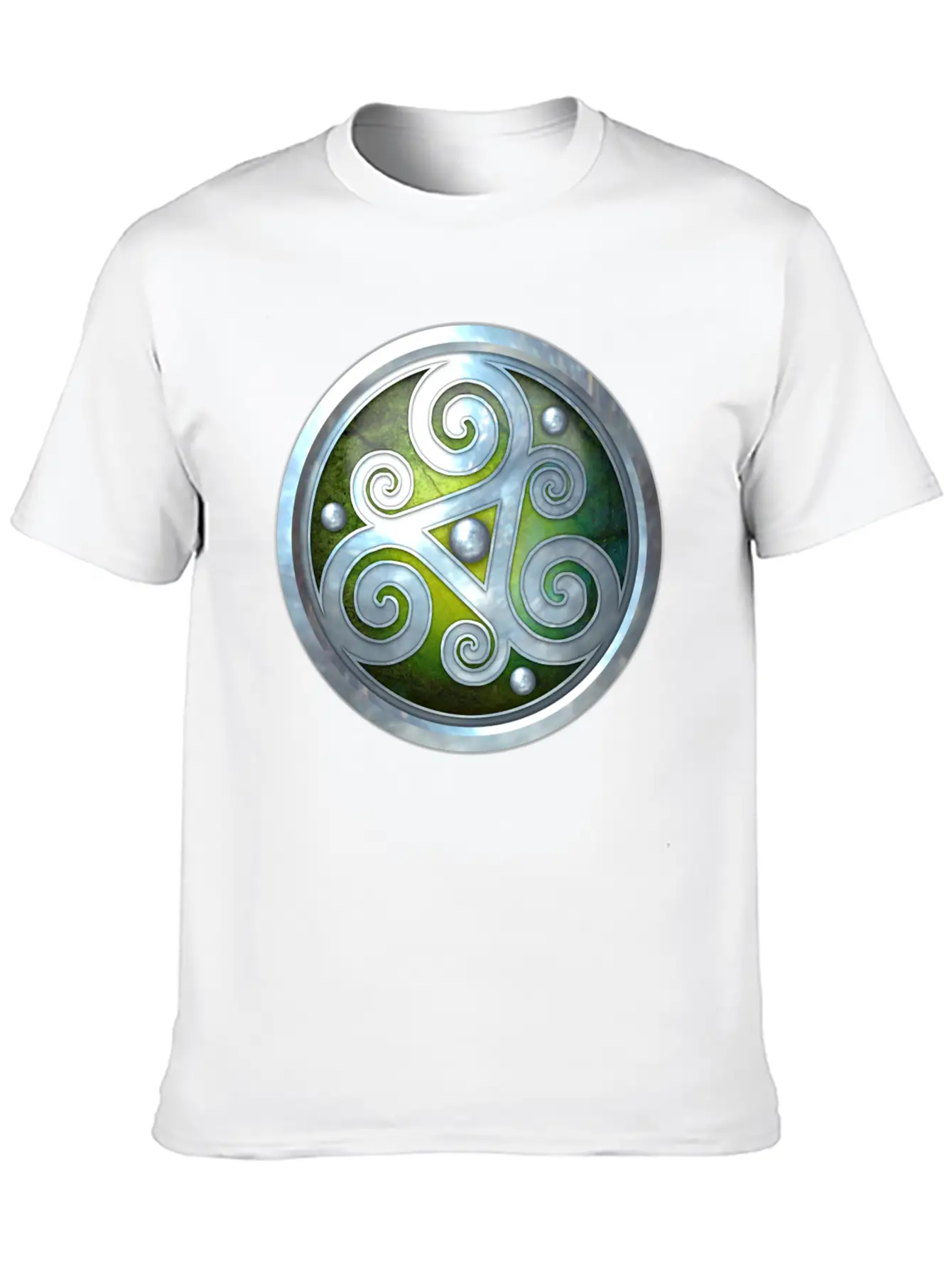 Green Celtic Triskelion Unisex Short Sleeve Soft Cotton T-Shirt – Casual Everyday Wear